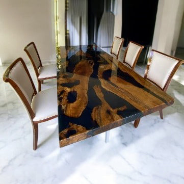 Tiger’s Eye-Van Java Furniture UK-Hardwood & Resin Table by Van Java Furniture UK