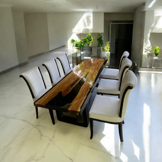 Midnight Black-Van Java Furniture UK-Hardwood & Resin Table by Van Java Furniture UK