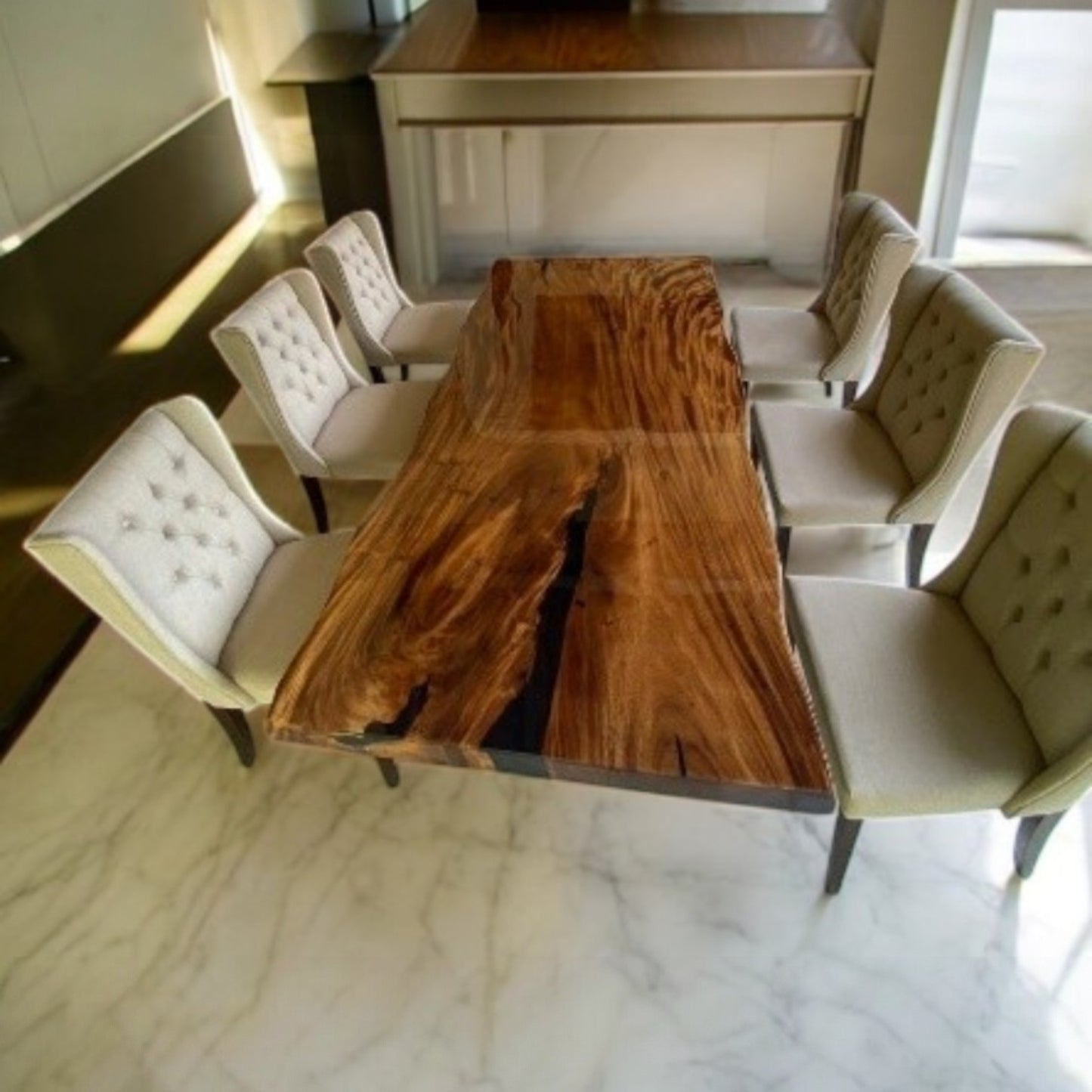Au Naturel | Hardwood & Resin Dining Table – Handcrafted Luxury by Van Java Furniture UK